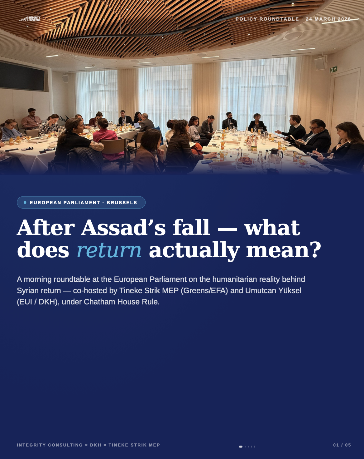 Cover: Brussels Roundtable on the Return of Syrian Refugees