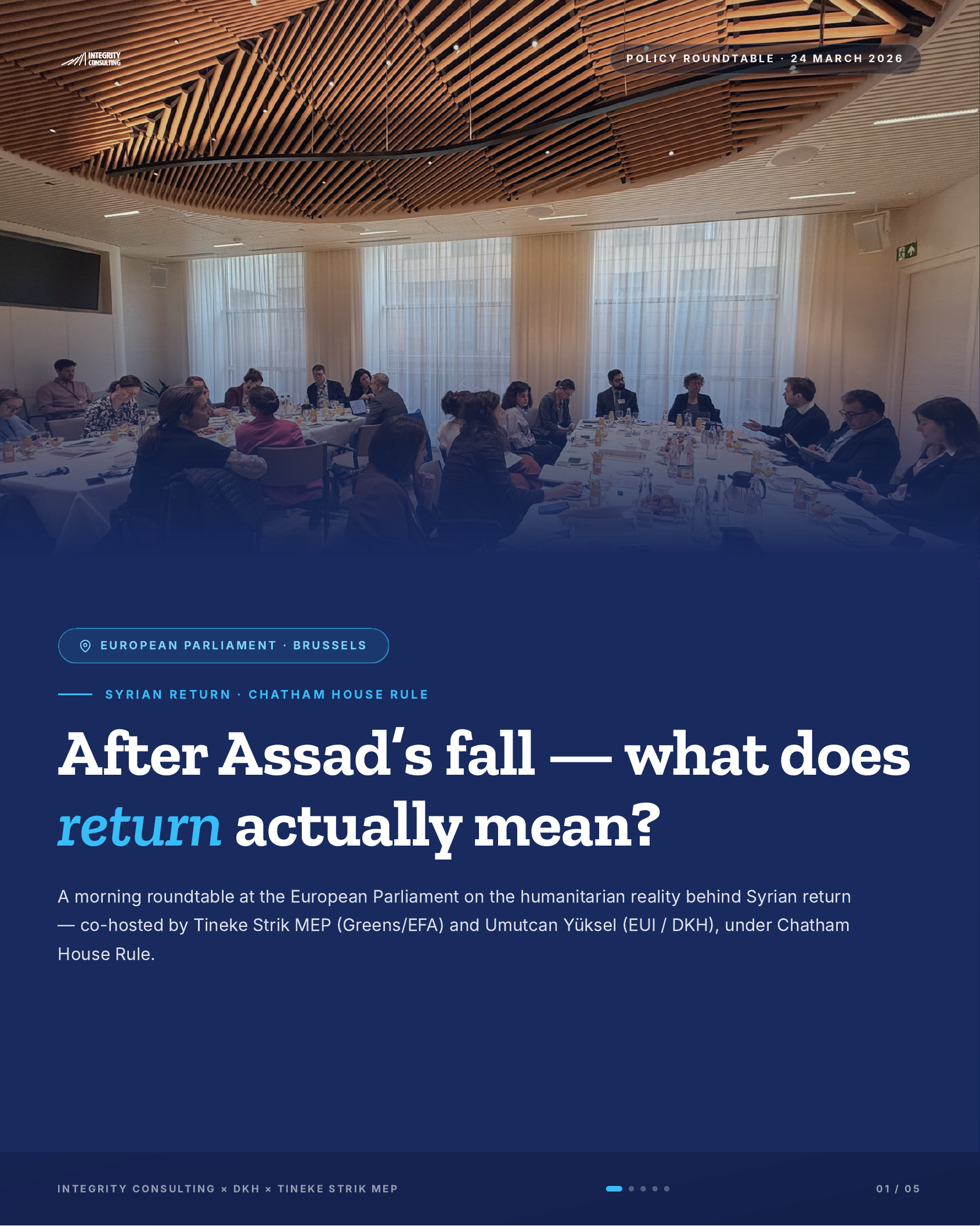 Cover: Brussels Roundtable on the Return of Syrian Refugees