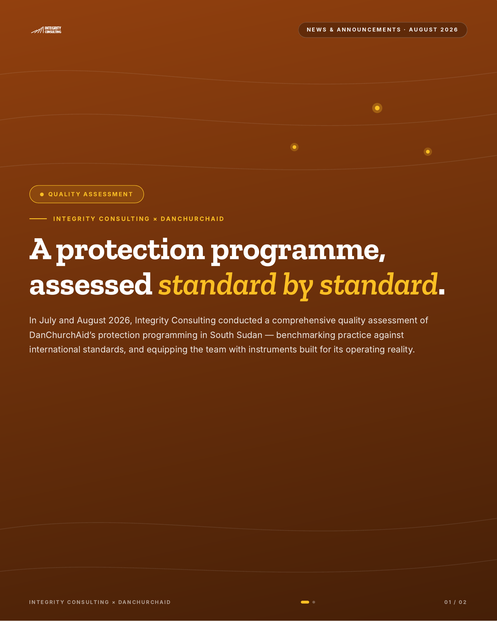 Cover: Comprehensive Quality Assessment of DanChurchAid's Protection Programme