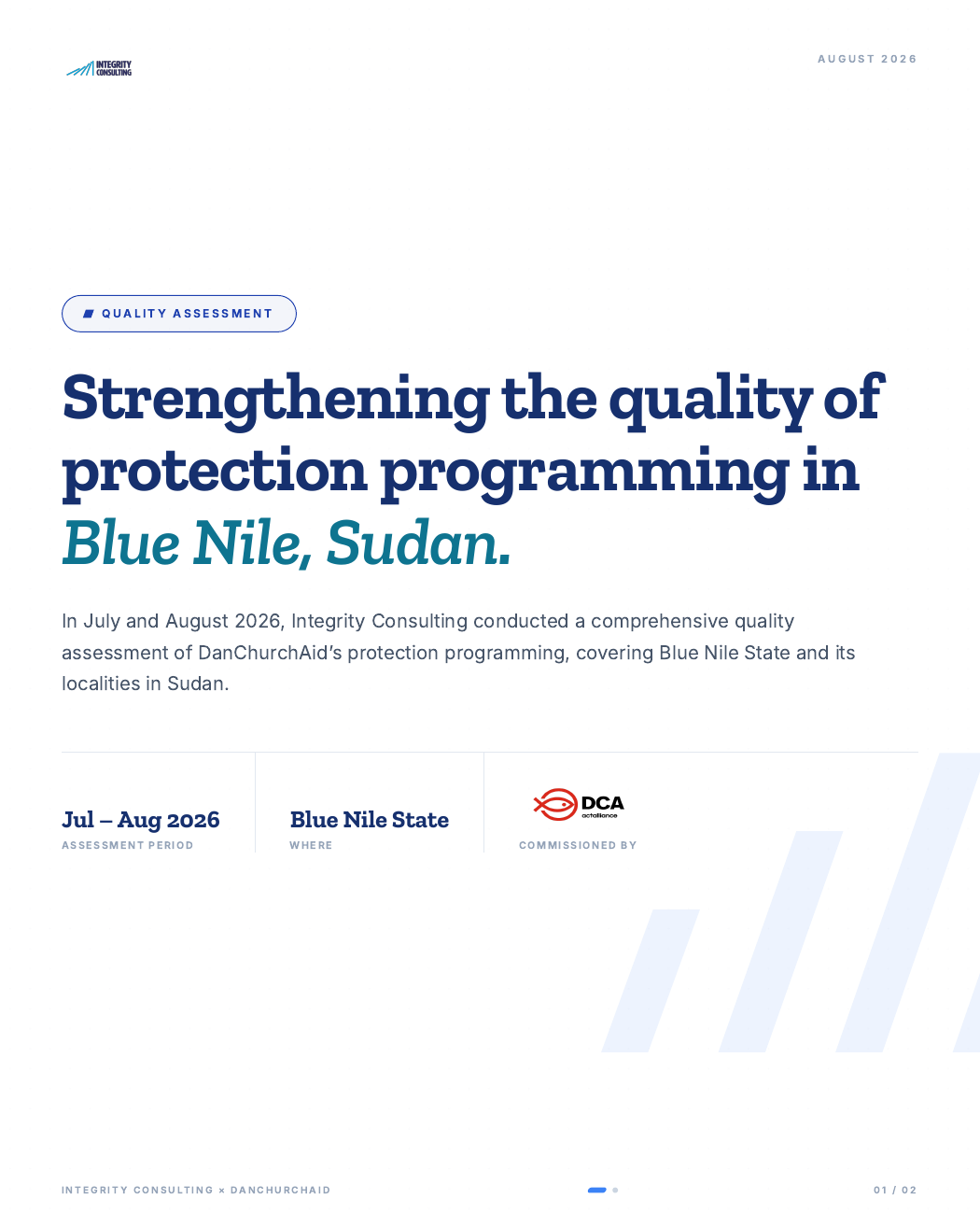 Cover: Comprehensive Quality Assessment of DanChurchAid's Protection Programme