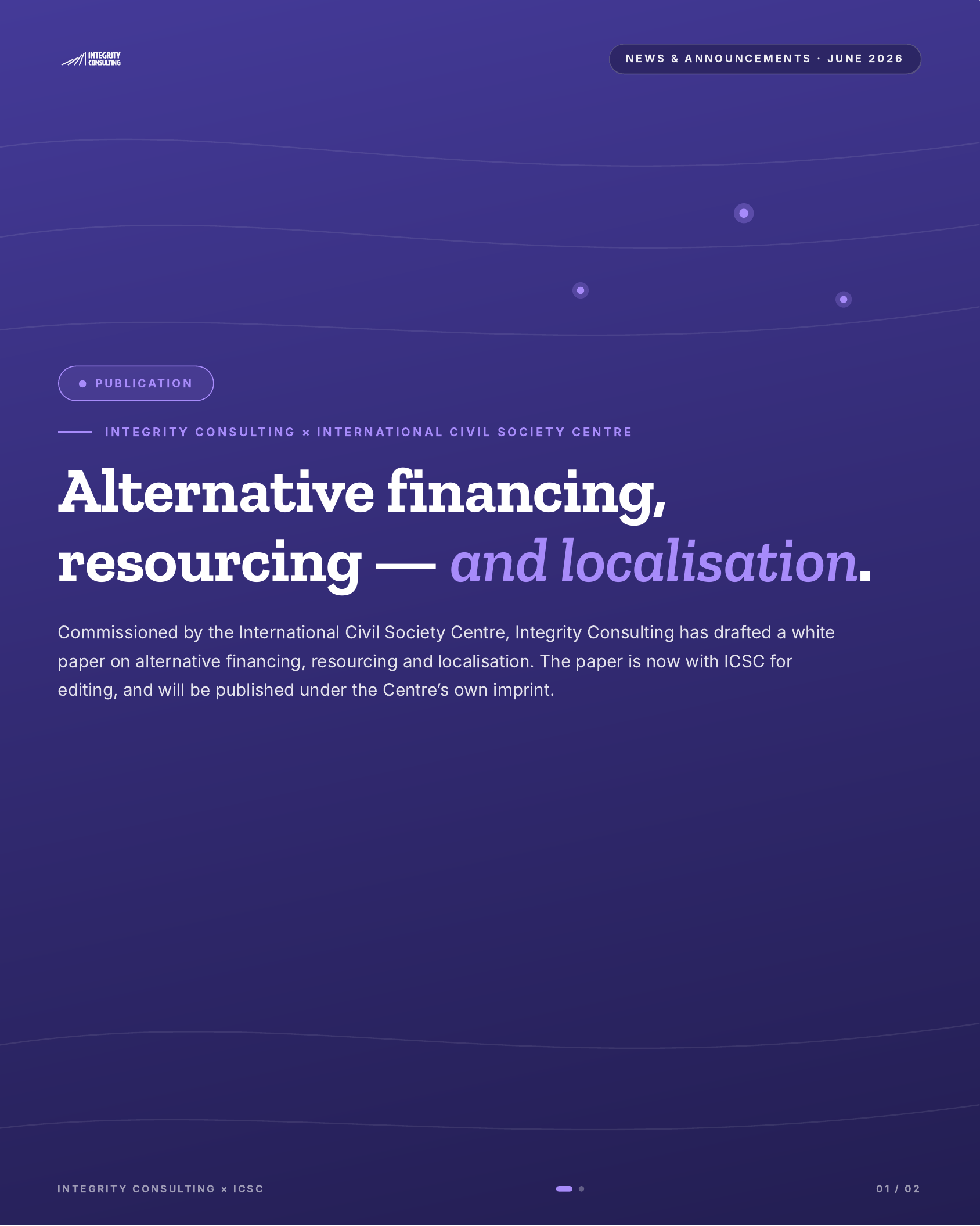 Cover: White Paper for ICSC on Alternative Financing and Localisation