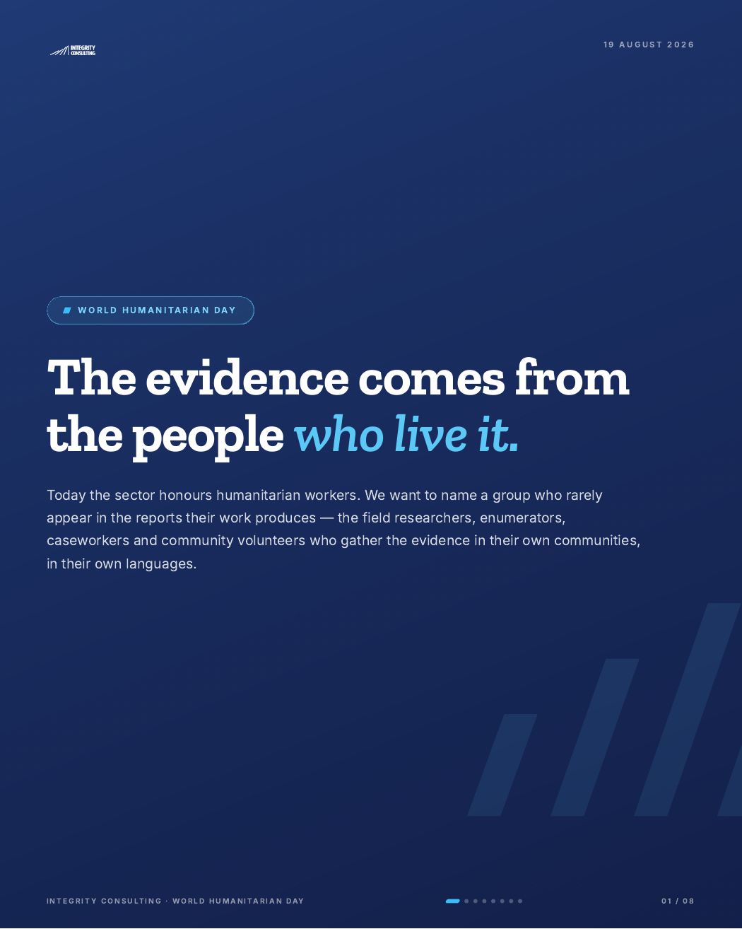 Cover: World Humanitarian Day: The Evidence Comes from the People Who Live It
